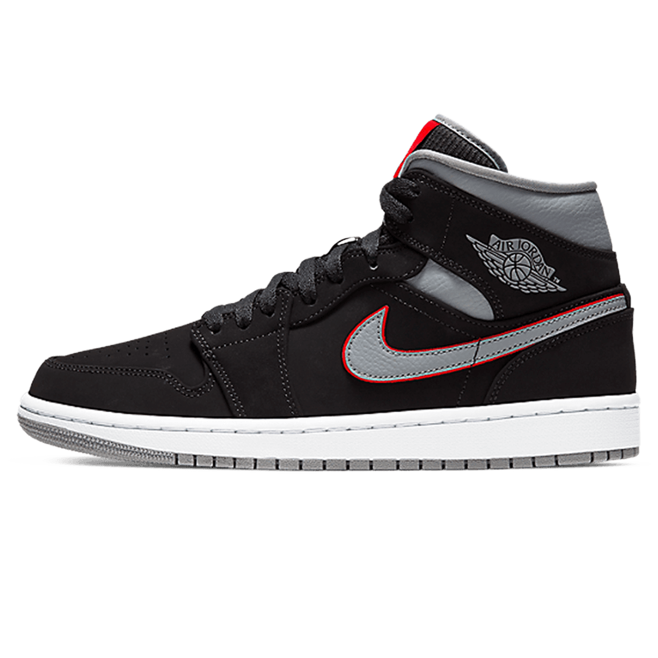 Air Jordan 1 Mid ‘Black Particle Grey Gym Red’