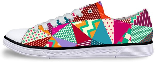Fashion-Sneakers 3D Printed Irregular Graphics Mosaic Pattern in Upper Canvas Shoes are Comfortable for Men.
