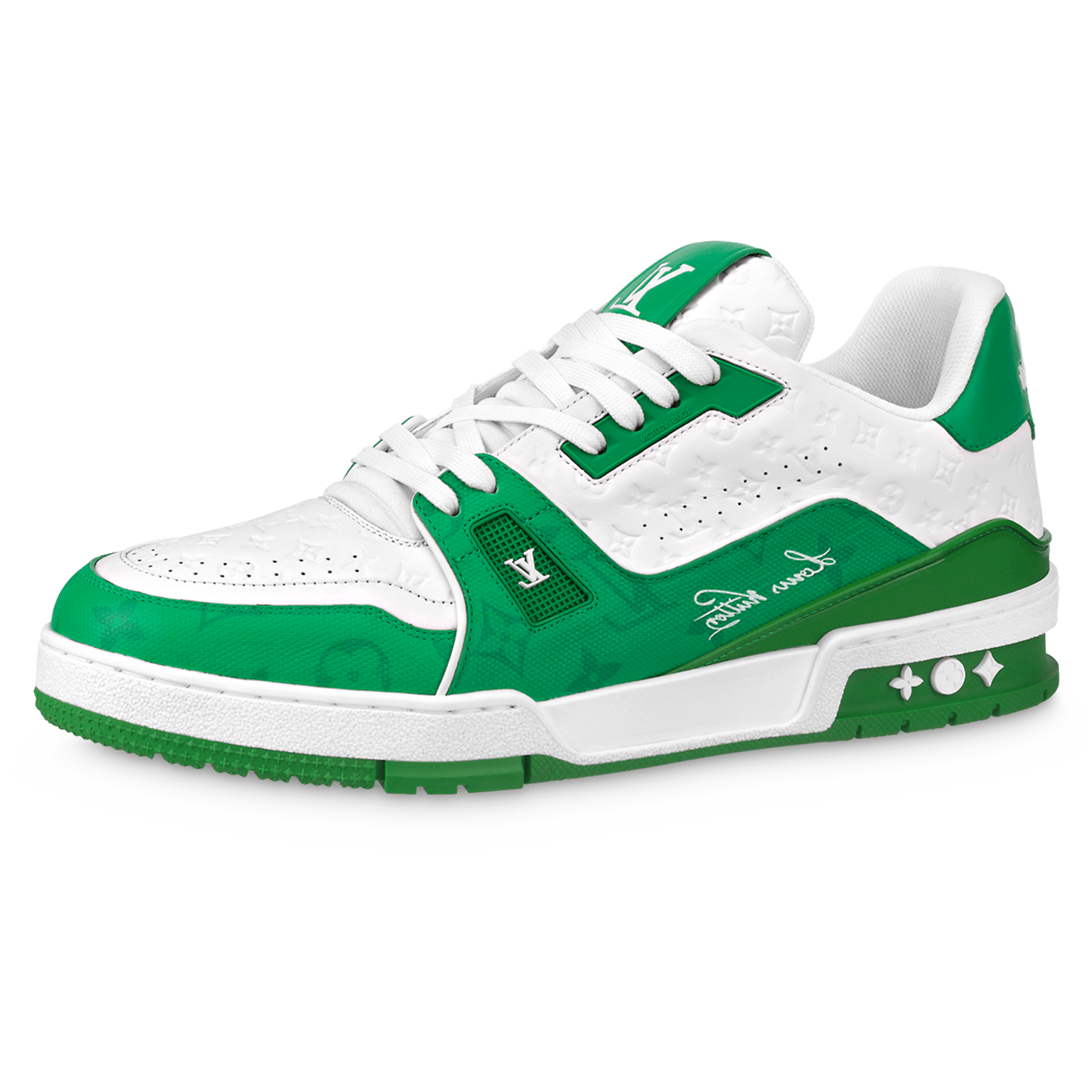 Louis Vuitton Trainer Low White Green