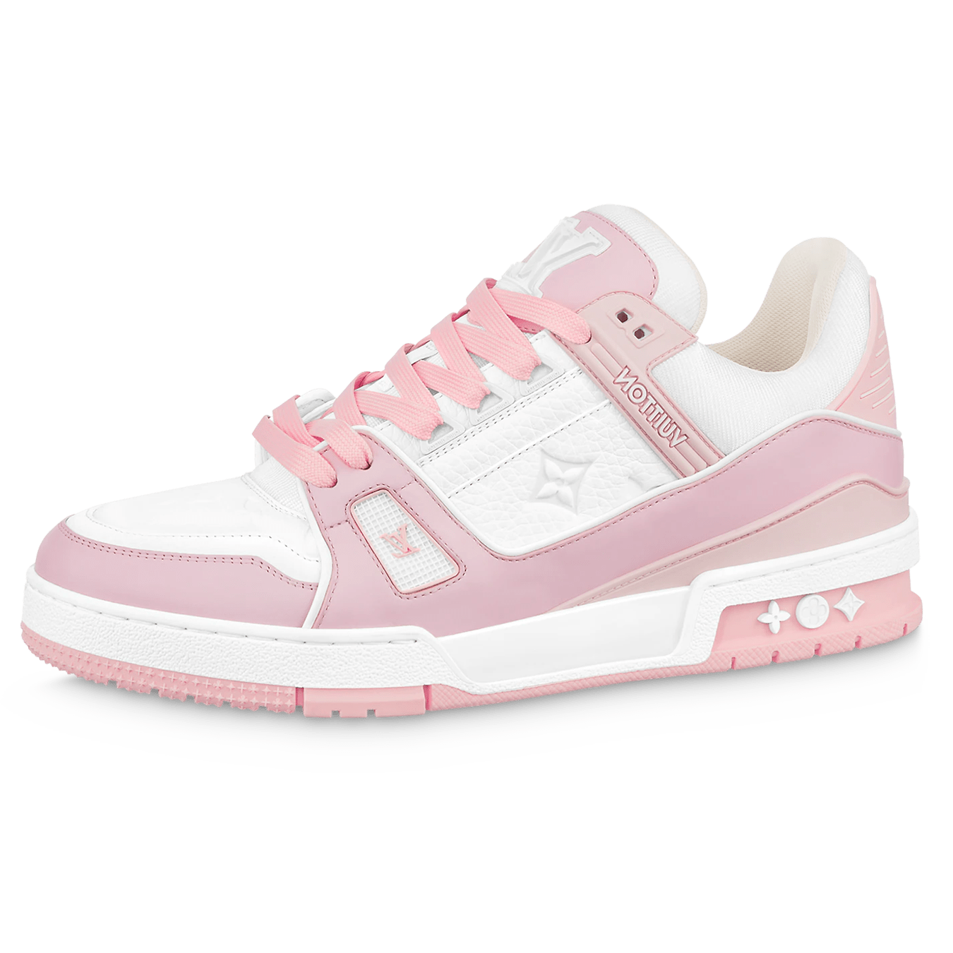 Louis Vuitton Trainer Low White Rose