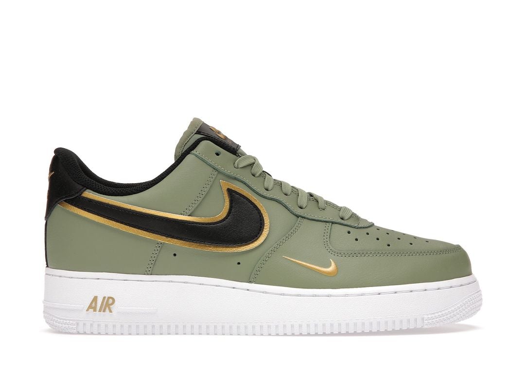 Nike Air Force 1 Low ’07 Lv8 Double Swoosh Olive Gold Black Nike Air Force 1 Low ’07 Lv8 Double Swoosh Olive Gold Black